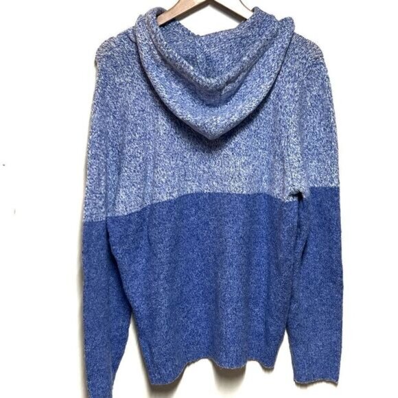 NWOT CUPCAKES & CASHMERE REVOLVE Blue Color Block Snowflake Hoodie Sweater XL - Picture 4 of 6